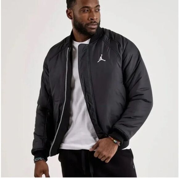 NWT-Nike Jordan-Reversible Renegade Jacket Black w/White logo-Mens size small - Picture 1 of 13